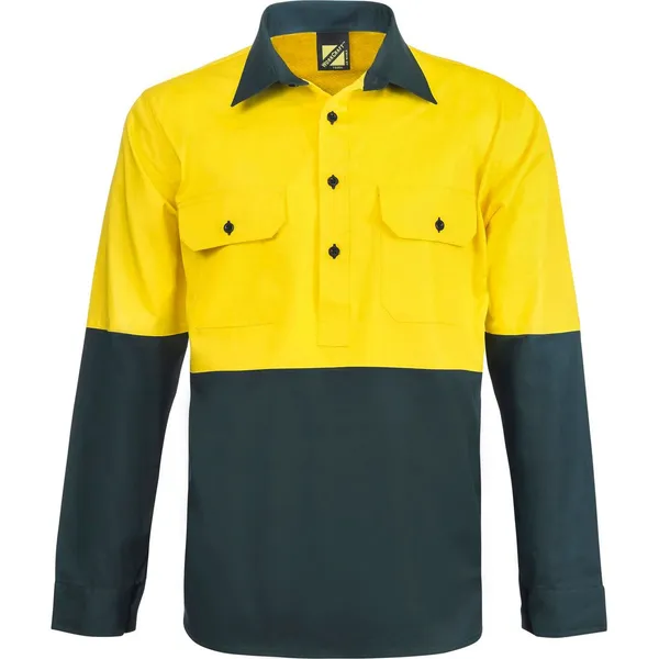 2 Tone Half Placket Sht W Vent