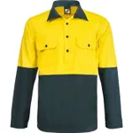2 Tone Half Placket Sht W Vent