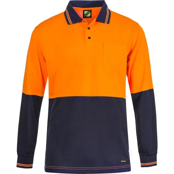 Hi Vis Two Tone Ls Polo Pocket
