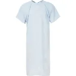 Seersucker Gown With Shoulder Studs