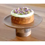 Serve Natural Acacia Round Cake Stand Pilar 300x140mm