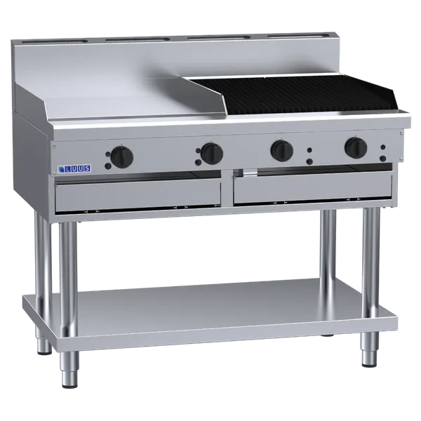 CS-6P6C: 1200mm Commercial Gas 600mm Griddle & 600mm Chargrill