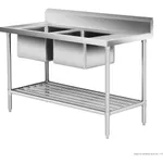 Double Left Sink Bench with Pot Undershelf DSB7-1500L/A