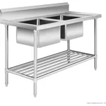 Double Left Sink Bench with Pot Undershelf DSB7-1500L/A