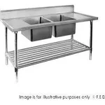 Double Centre Sink Bench with Pot Undershelf DSB7-1800C/A
