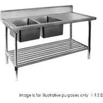 Double Left Sink Bench with Pot Undershelf DSB7-1800L/A