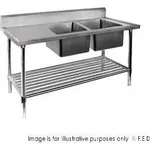 Double Right Sink Bench with Pot Undershelf DSB7-2400R/A