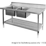 Left Inlet Double Sink Dishwasher Bench Dsbd7 1500