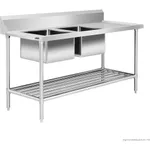 Left Inlet Double Sink Dishwasher Bench DSBD7-1800L/A