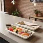 PakMax 8.5"*5.4"*0.8" Sugarcane Sushi tray - ST-15