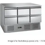 6 drawers S/S Compact Workbench Fridge - GNS1300-6D