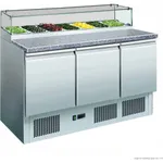 GNS1300E Three Door Salad Marble Prep Top