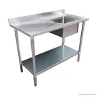 Modular System Single Sink Bench Right Handed 1200x700x900mm - 1200-7-SSBR