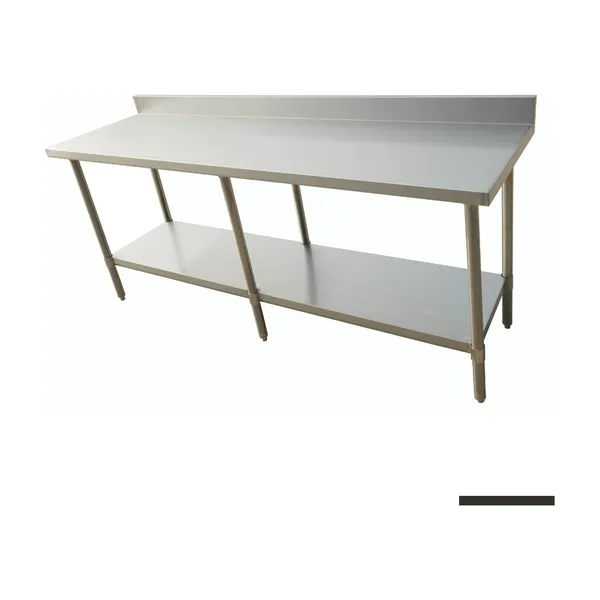 2400-6-WBB Economic 304 Grade Stainless Steel Table with splashback  2400x600x900 - 6 legs