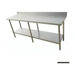 2400-6-WBB Economic 304 Grade Stainless Steel Table with splashback  2400x600x900 - 6 legs