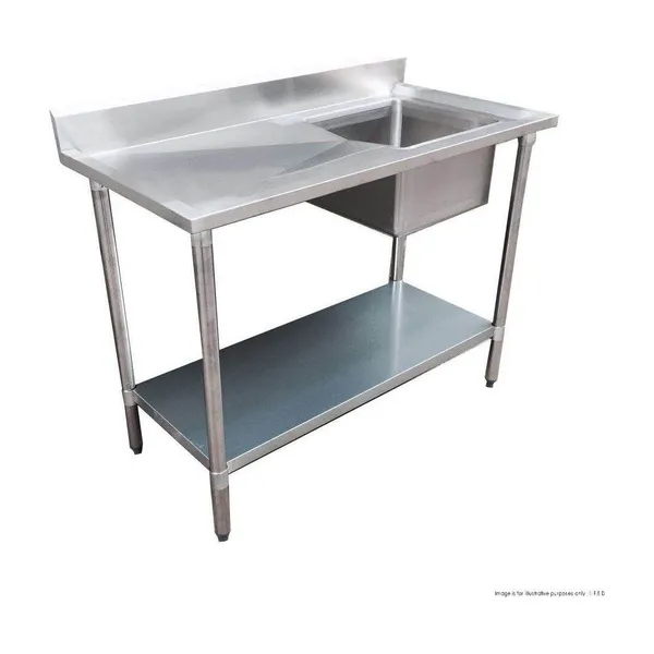 Modular System Single Sink Bench Right Handed 1200x600x900mm - 1200-6-SSBR