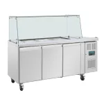 Polar U-Series Gn Saladette Counter With Square Sneeze Guard 3 Door view 5