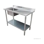 Modular System Single Sink Bench Left Handed 1200x600x900mm - 1200-6-SSBL