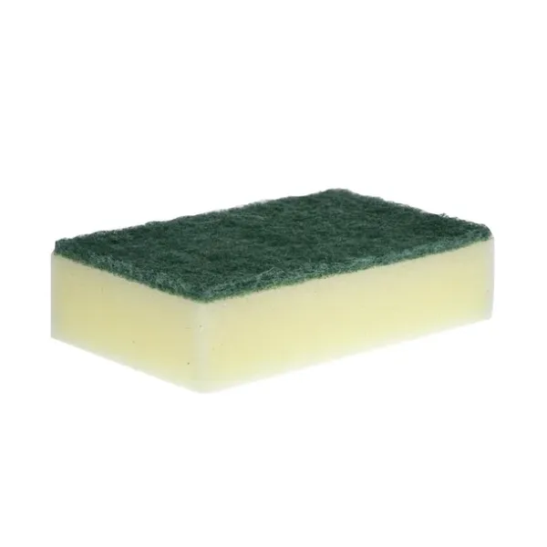 140 X 90mm Jantex Green And Yellow Scourer Sponge Pad [10 Pack]