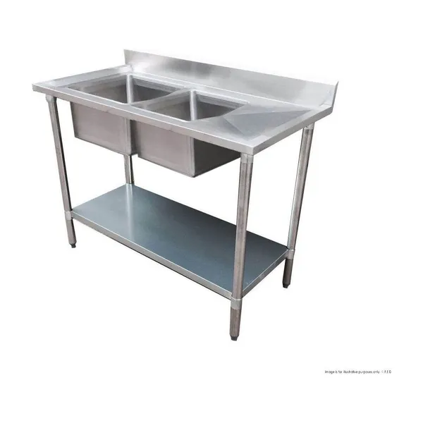 Modular System Double Sink Bench Left Handed 1500x700x900mm - 1500-7-DSBL