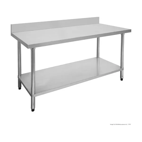 1800-7-WBB Economic 304 Grade Stainless Steel Table with splashback 1800x700x900