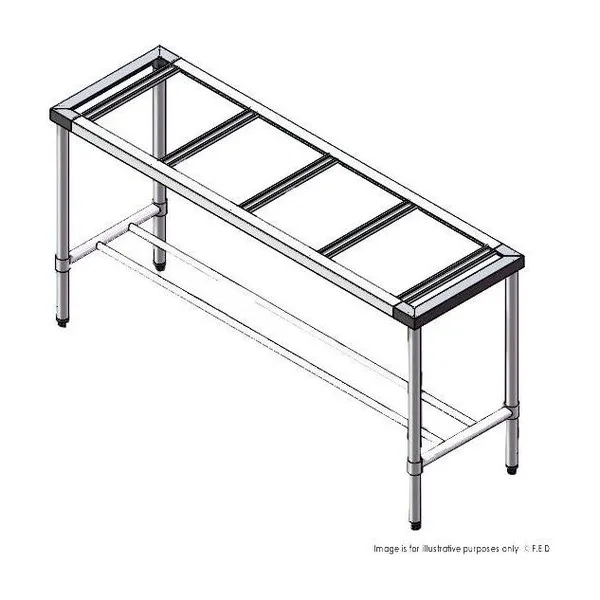 1200-5-WB-S S/S Legs with Double Centre Brace - 500mm Deep