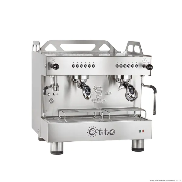 Bezzera OTTO Silver Compact 2 Group Espresso Machine BZOTTOCDE2IS1