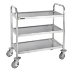 Edlp Vogue 3 Tier Flat Pack Trolley St/St - 825x710x405mm 32 1/2x28x16"