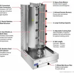 Gasmax Semi-automatic 5 Burner LPG Kebab Machine - KB-5LPG view 8