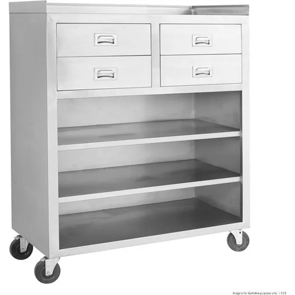 MS116 Mobile cabinet with 4 Drawers and 3 Shelves