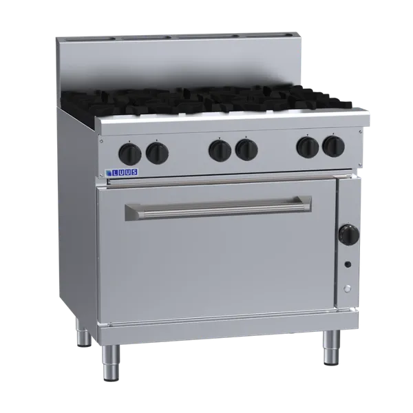 RF-6B: 900mm Commercial 6-Burner Range with Convection Oven