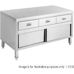 Modular System Bench Cabinet with 3 Drawers & Doors - SKTD6-1200