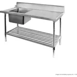 Left Inlet Single Sink Dishwasher Bench