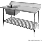 Left Inlet Single Sink Dishwasher Bench