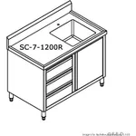 Modular System CABINET WITH RIGHT SINK - SC-7-1200R-H