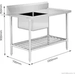 Left Inlet Single Sink Dishwasher Bench SSBD7-1200L/A