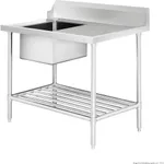 Left Inlet Single Sink Dishwasher Bench SSBD7-1200L/A