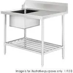 Left Inlet Single Sink Dishwasher Bench SSBD7-1200L/A