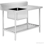 Left Inlet Single Sink Dishwasher Bench SSBD7-1200L/A