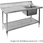 Right Inlet Single Sink Dishwasher Bench SSBD7-1200R/A