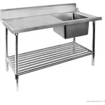 Right Inlet Single Sink Dishwasher Bench - SSBD7-1500R/A