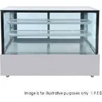 Bonvue Black Trim Square Glass Cake Display 2 Shelves - SSU150-2XB