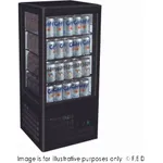 Thermaster Four-Sided Countertop Beverage Display Fridge Black - TCBD78B