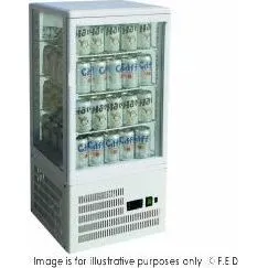 Thermaster Four-Sided Countertop Beverage Display Fridge White