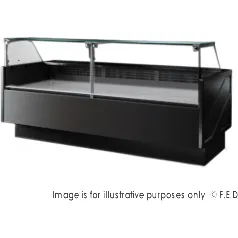 Tecnodom Serie MR80 Black 2480mm Wide Deli Display with Storage and Castors