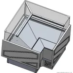 Tecnodom Series MR9.5 Black Corner Deli Display w/ Storage and Castors TDMR-E