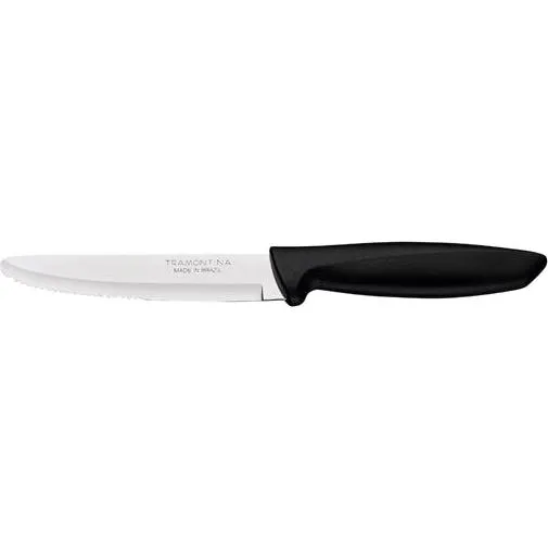 Churrasco Plenus Steak Knife Serrated Wide Blade Black 127mm