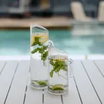 Bamboo Water Pitcher W/Removal Base Polycarbonate 1.5L
