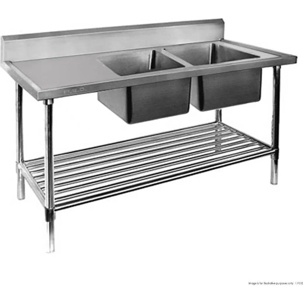 Modular System Double Right Sink Bench with Pot Undershelf - DSB6-1800R/A