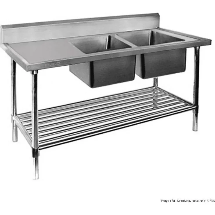 Modular System Double Right Sink Bench with Pot Undershelf - DSB6-1800R/A